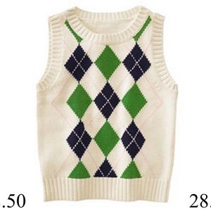 NWT Gymboree Prep School 100% Cotton Argyle Sweater Navy Green Back to School 9